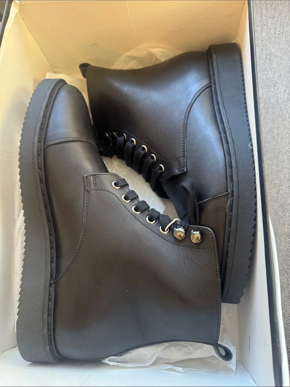 Men's Black Leather Ankle Boots - Rugged Lace-Up Style